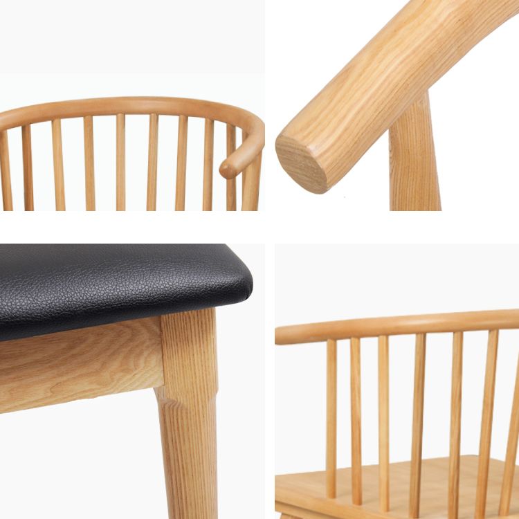 Contemporary Solid Wood Barstools Indoor Bar Stool with Low Back and Wooden Footrest