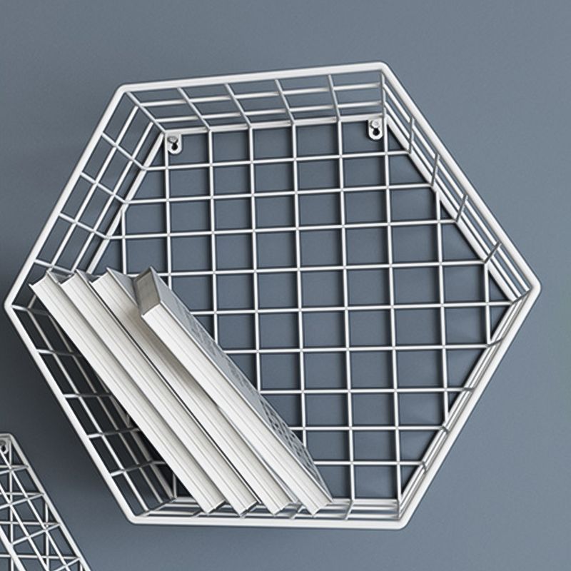 Modern Floating Bookcase Metal Closed Back Wall Mounted Bookshelf