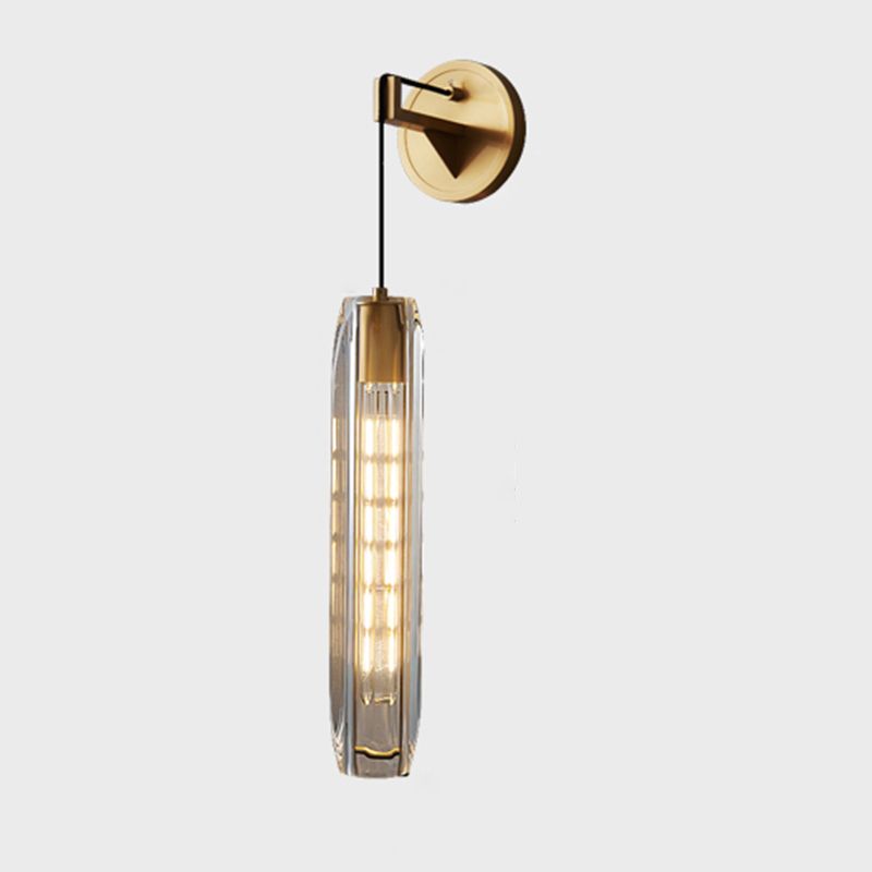 Nordic Style Wall Light Cylinder Shape Wall Lamp with Crystal Shade for Bedroom
