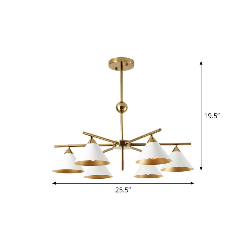 Weißer Pyramidenschatten Anhänger Licht zeitgenössischer metallischer Kronleuchter für Wohnzimmer