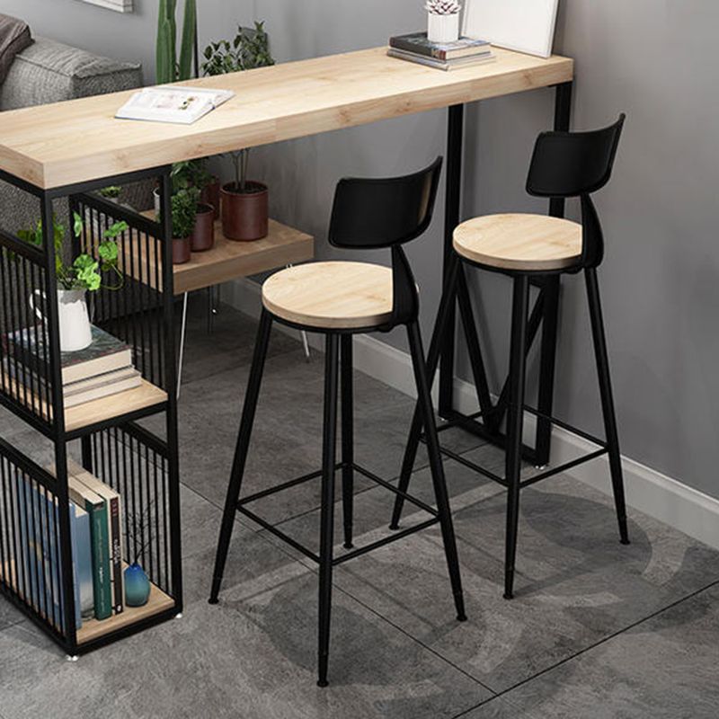 Modern Bar Table Set 1/2/3 Pieces Solid Wood Rectangle Bistro Set for Indoor