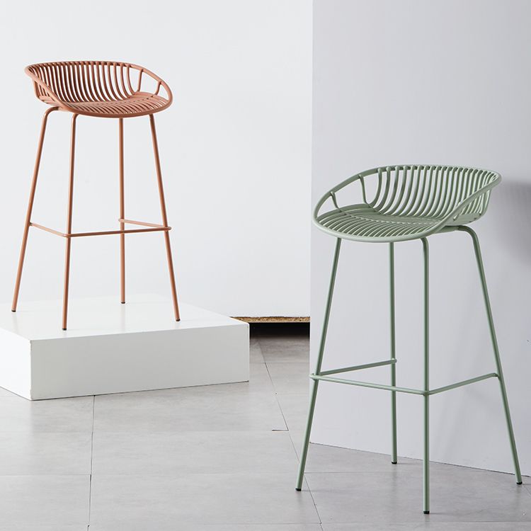 Modern Low Back Bar & Counter Stool Bucket Metal Indoor Counter Stools