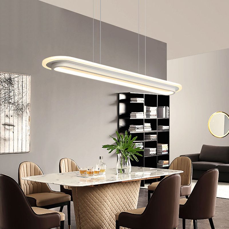 Lámpara colgante de LED de elipse minimalista comedor acrílico lámpara colgante