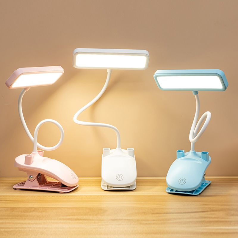 Lampada da tavolo USB moderna in stile minimalista Lampada da tavolo in plastica a 1 luce per studio