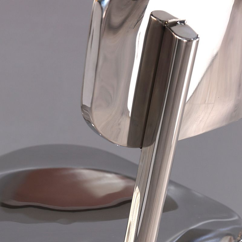 Industrial Armless Bar Stools Metal Low Back Dining Stool with Footrest