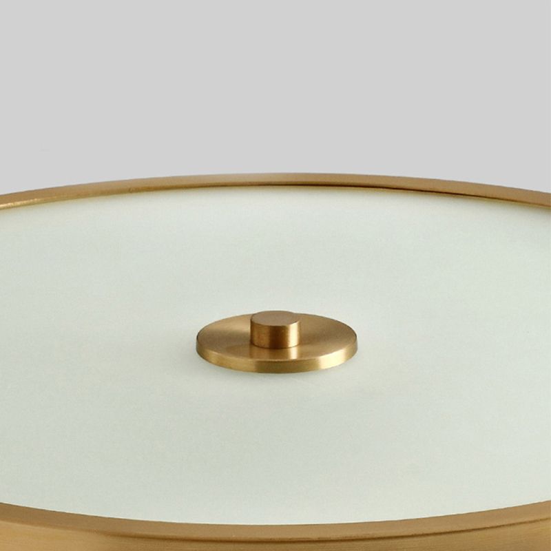 Transparent Glass Drum Flush Ceiling Light Fixtures Simplistic Bedroom Flush Mount Ceiling Light Fixtures