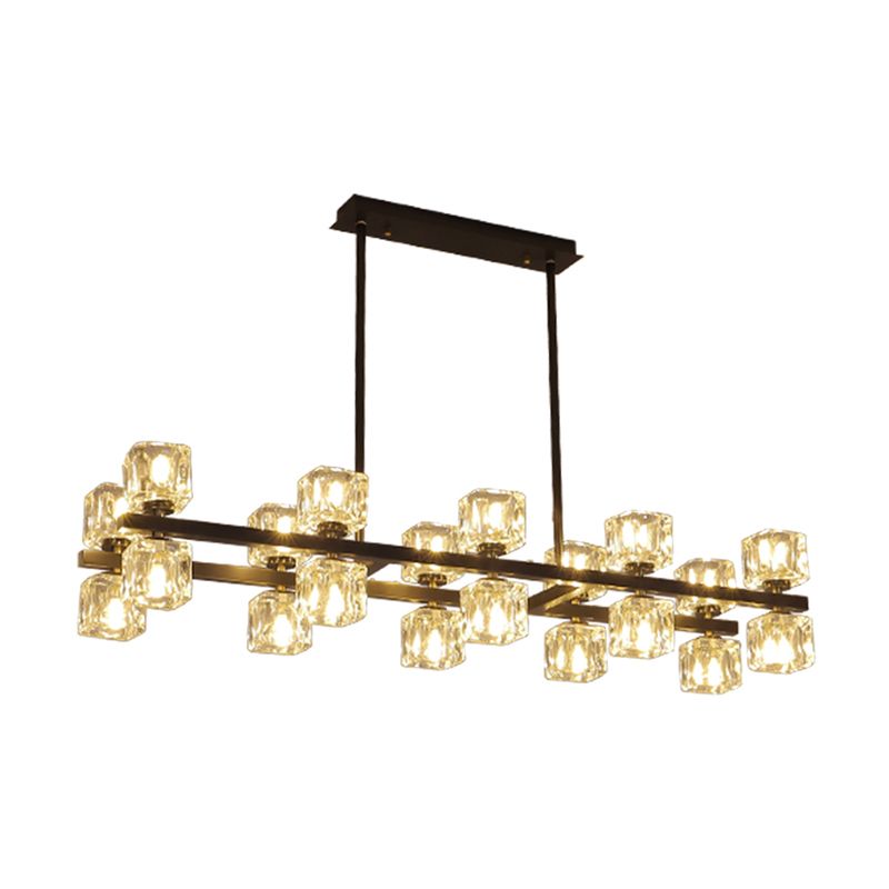 Luminaire de l'île contemporaine Crystal Cube Island Lights for Kitchen