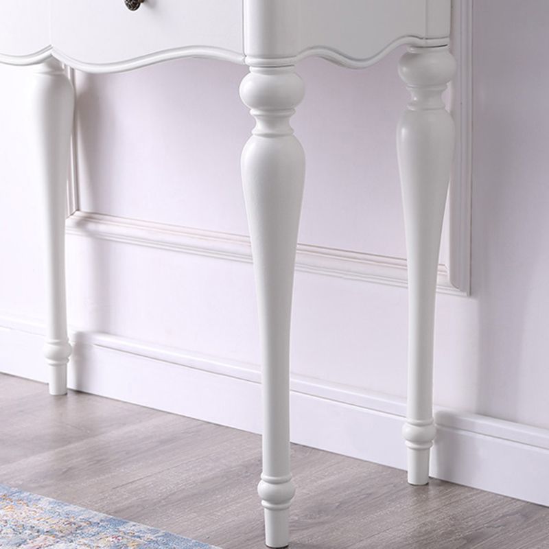 15.74" Wide Birch Vanity Set with Stool Make-up Vanity with Drawer and Mirror