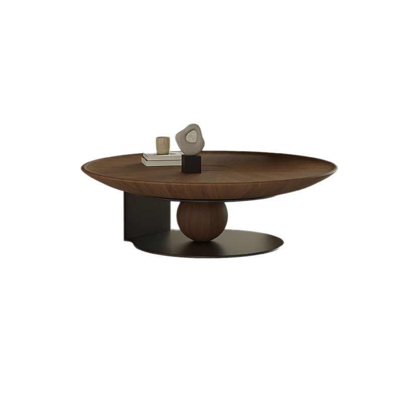 Modern Round Coffee Table Wooden Bunching Coffee Table Set for Living Room