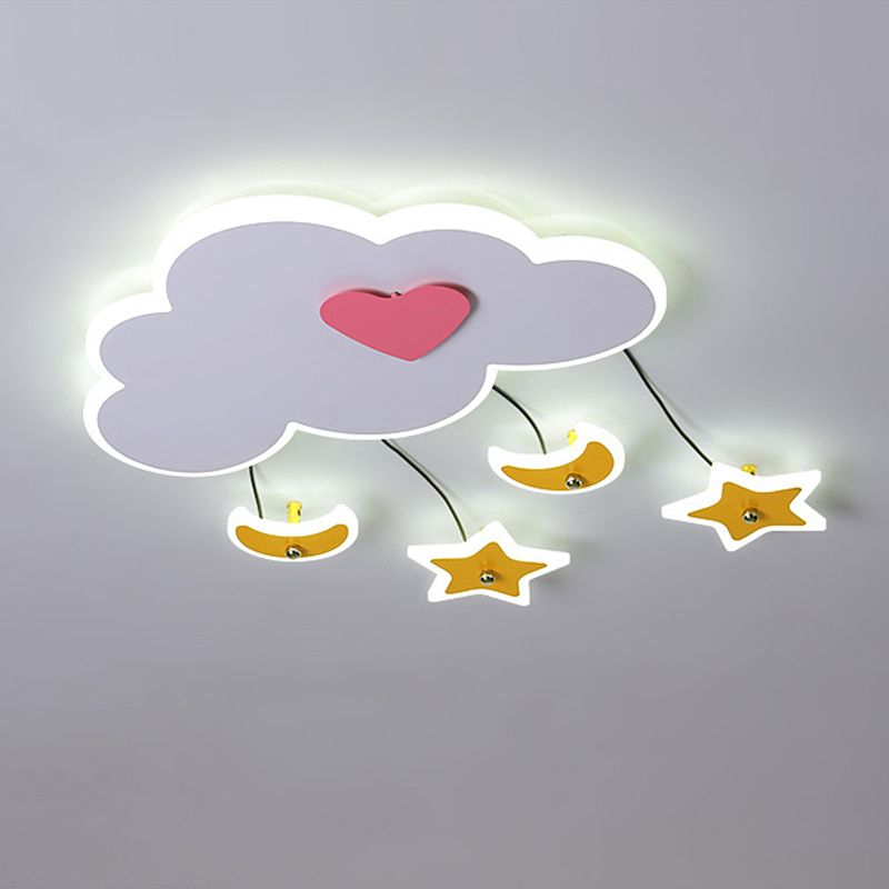 Novelty Cartoon Flush Mount LED Light Kids Style Metal Bedroom Ceiling Light Fixture