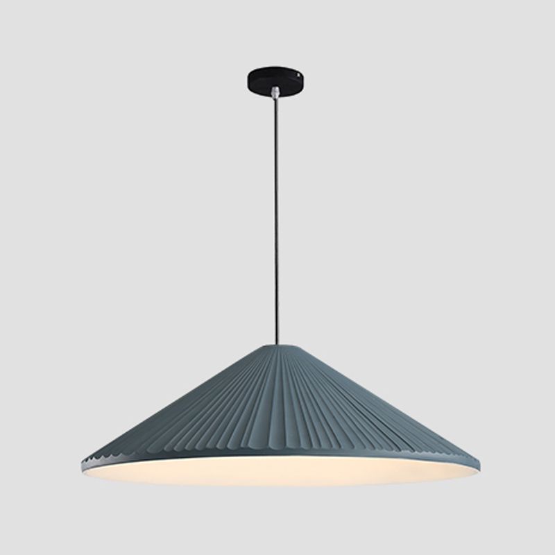 Cone Shape Hanging Lighting Modern Macaron Style Resin 1-Light Pendant Lamp for Bedroom