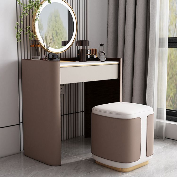 Contemporary 30.7" Height Slate Top Table Makeup Vanity with Drawers