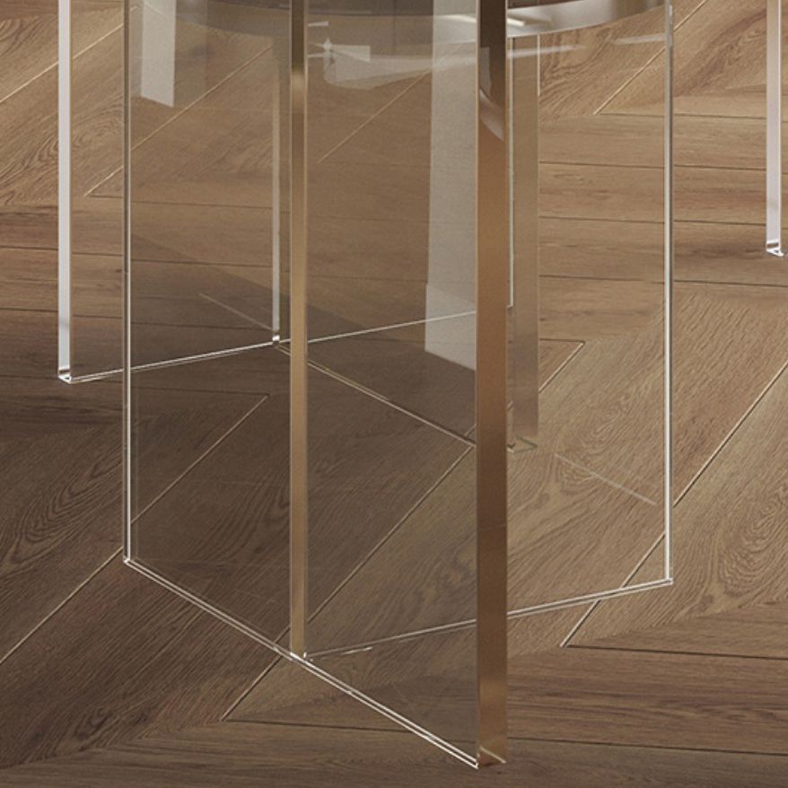 Modern Stone Rectangle Dining Table Acrylic Base for Dining Room