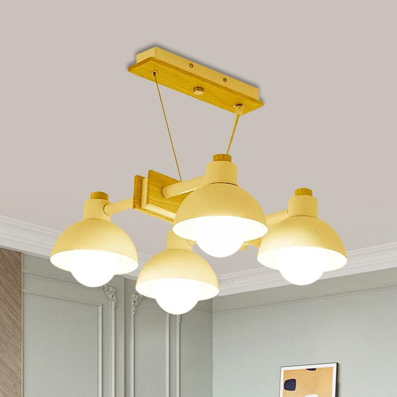 4/6 luces de tono de domo lineal lámpara lineal isla de metal nórdica iluminación en blanco