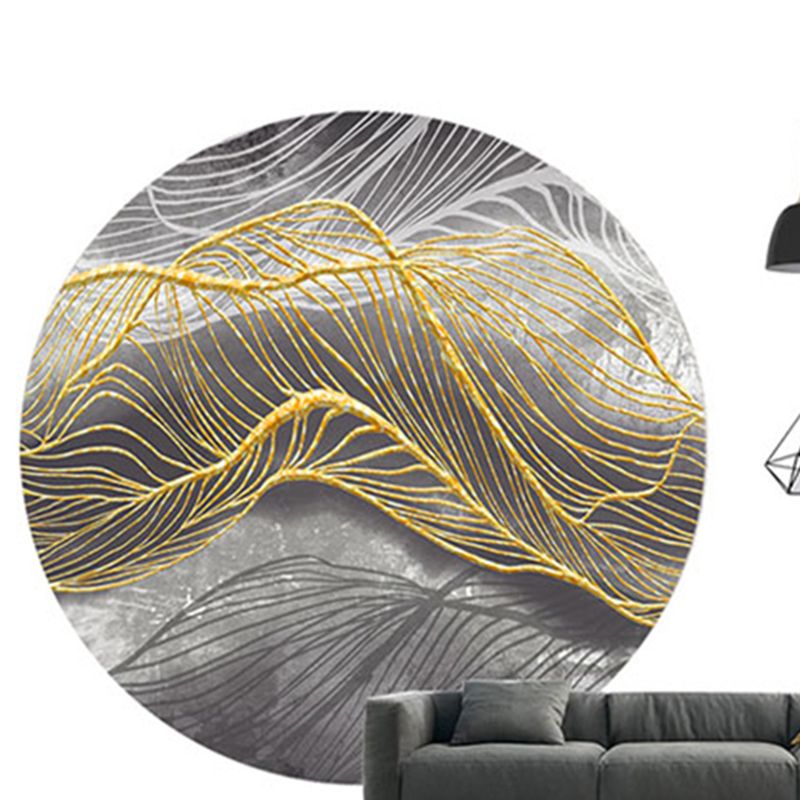 Round Color Mixed Simple Area Carpet Polyester Ink Print Indoor Rug Washable Carpet for Living Room