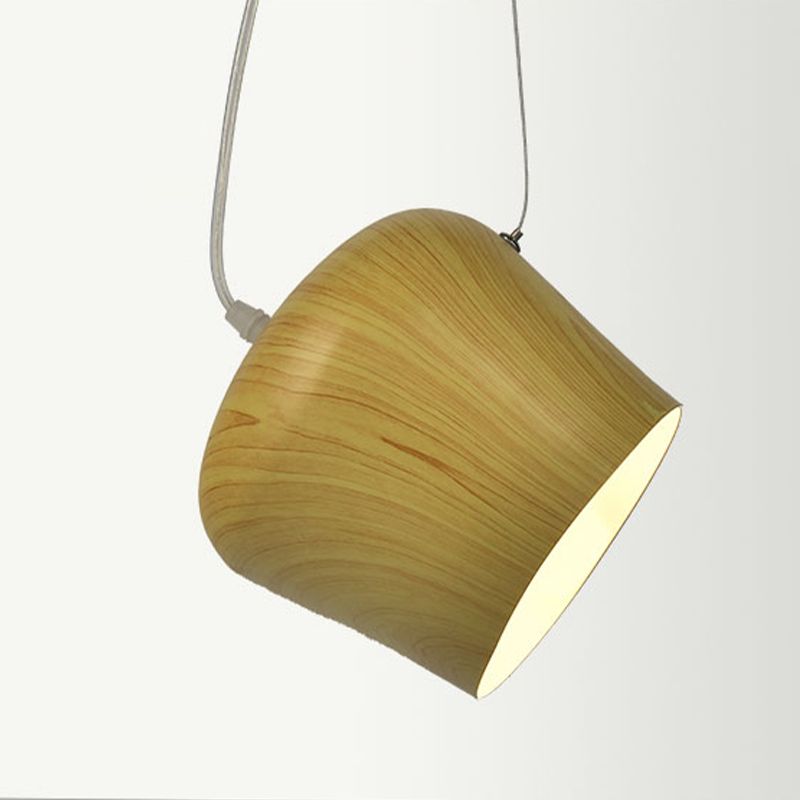 Lámpara colgante en forma de cúpula simple 1 Luz de comedor de comedor de comedor en madera oscura