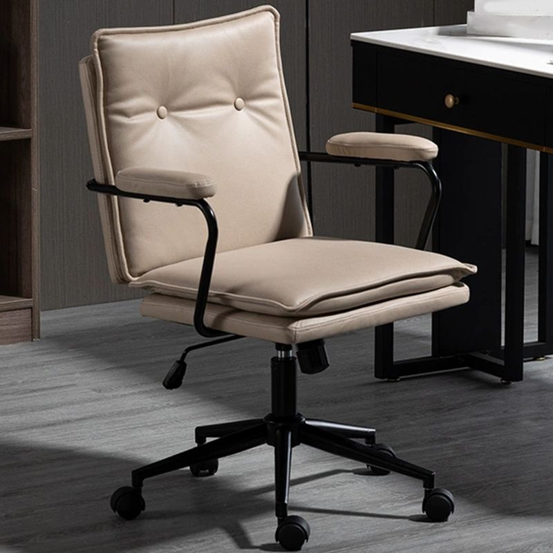 Black Frame Modern Office Chair Swivel Computer Desk Chair with Padded Arms