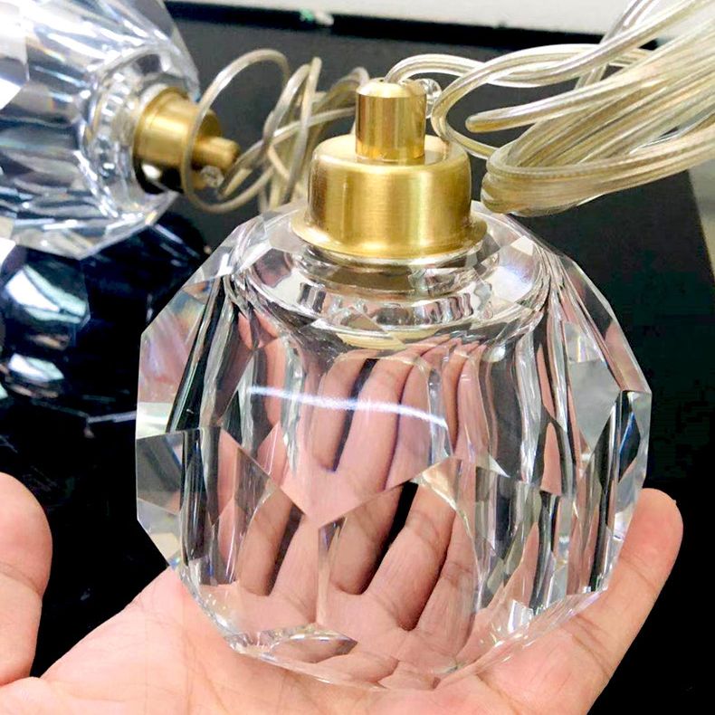 Lampada appesa al cristallo a LED semplice soggiorno in stile lusso lampadario a sospensione a sospensione