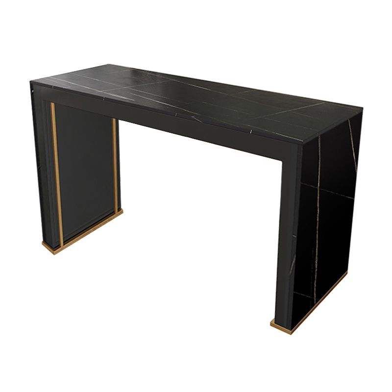 Modern Bar Pub Table Set 1/3 Pcs  Rectangle Stone Top Bar Table and Upholstered Stools