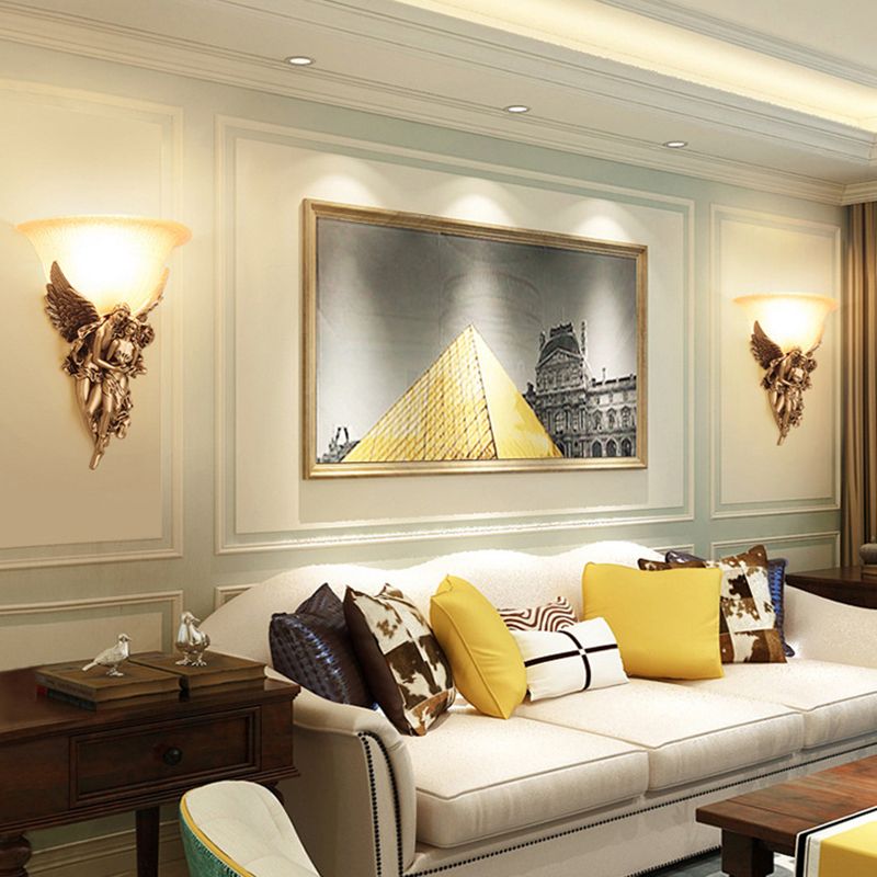 Vidrio contemporáneo Lámpara de montura de pared de 1 luces apliques lineal de pared para dormitorio