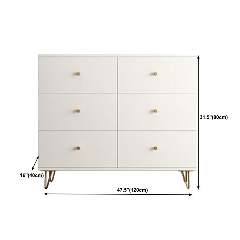 Modern Accent Chest Rectangle Accent Cabinet with Drawers in White