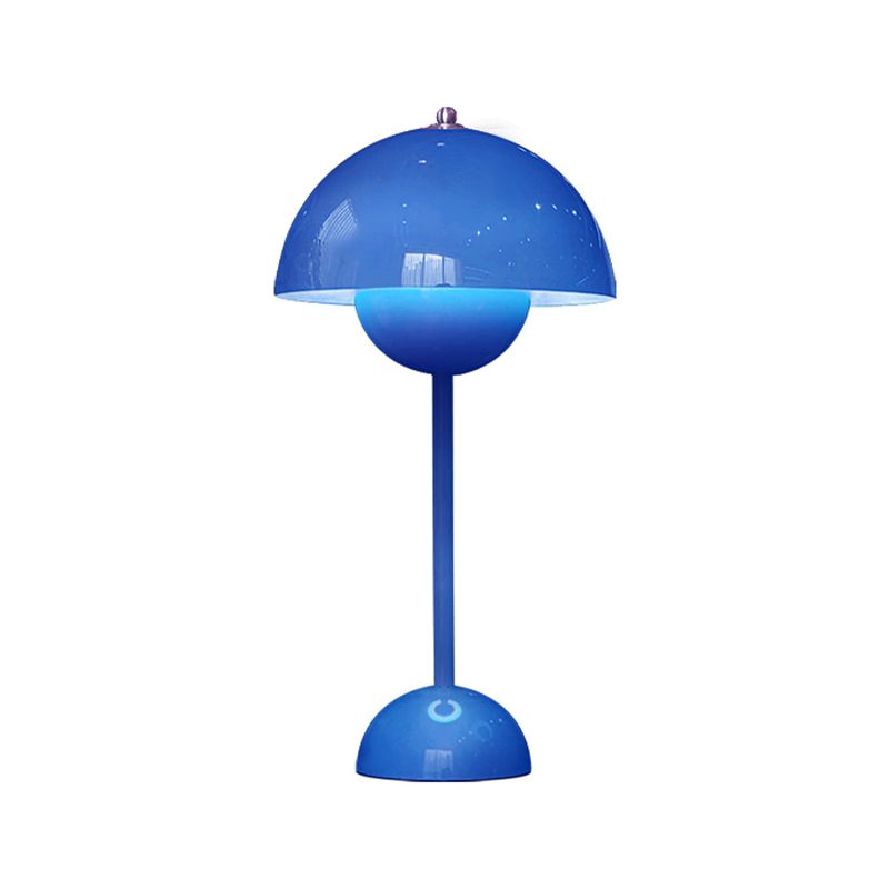 Macaroon Table Light Mushroom 1-Light Bedroom Nightstand Lamp with Metal Shade