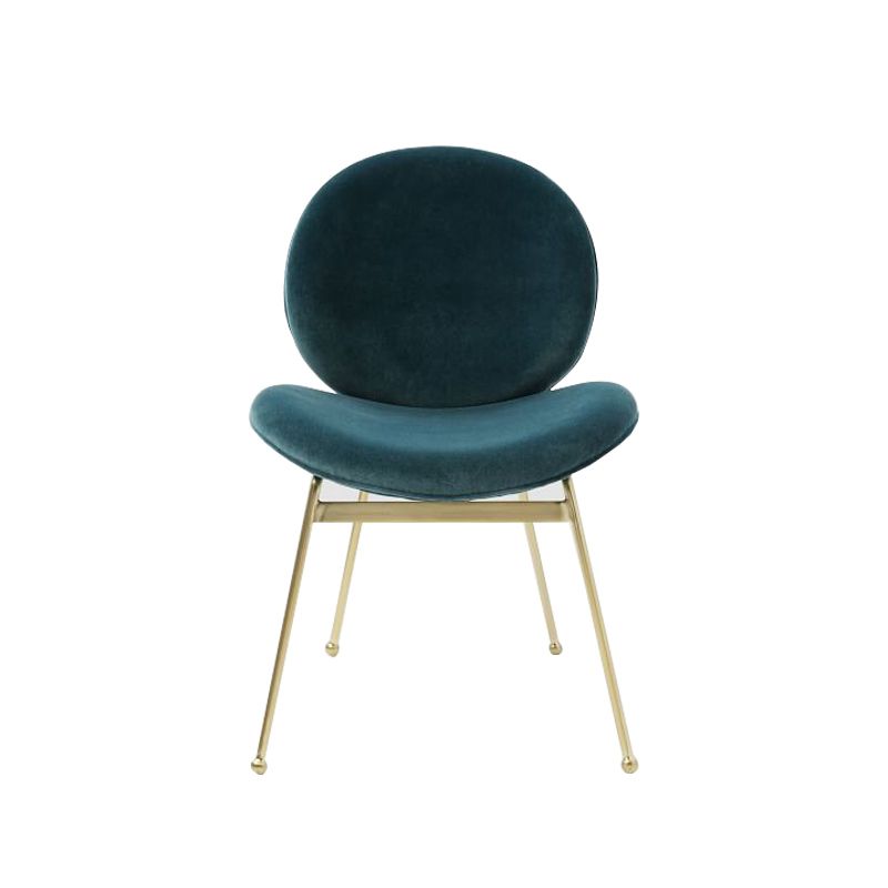 Silla de comedor de tela de lino de diseño minimalista, sillas con respaldo sólido sin brazos para el hogar