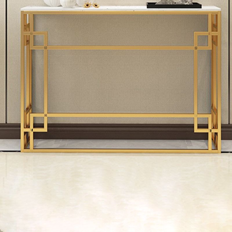 Modern Sofa Console Table Antique Finish Console Accent Table in Marble