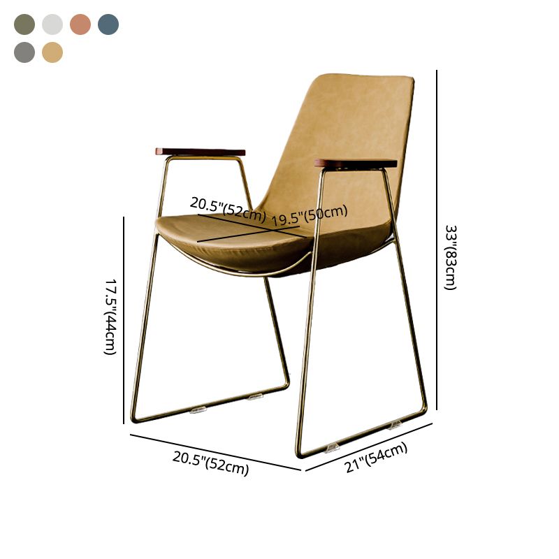Chaises de salle à manger de style nordique, bras de cuisine, chaises latérales de salle à manger avec pieds en métal