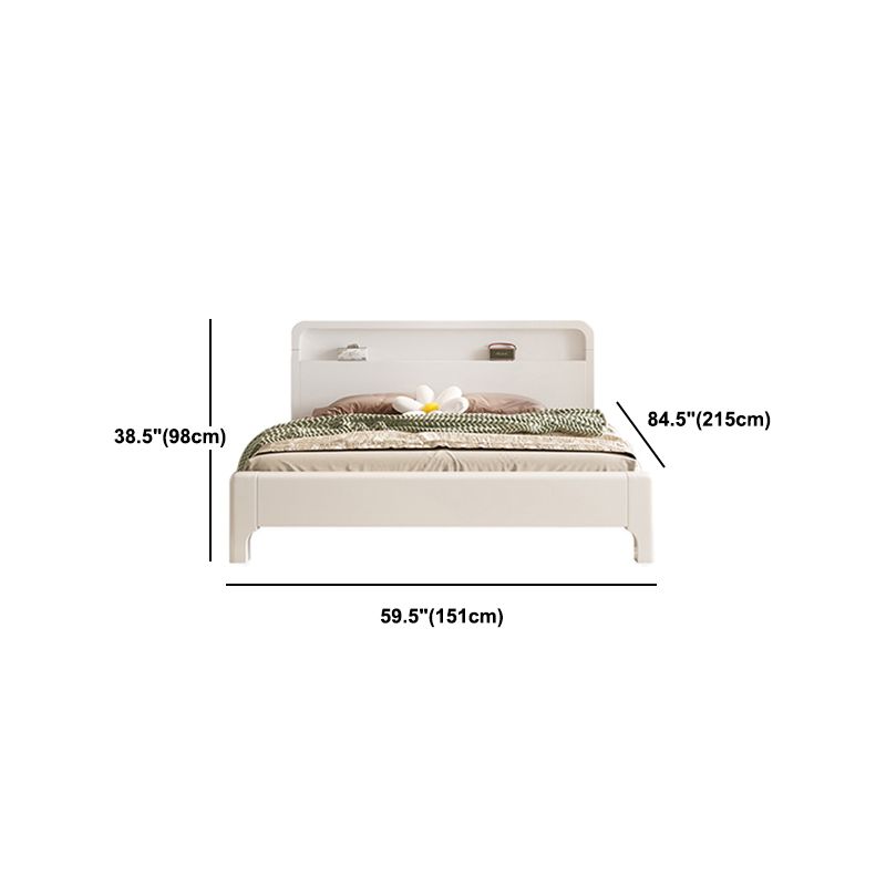 Modern Wood Standard Bed Bookcase Included Bed with Headboard for Bedroom