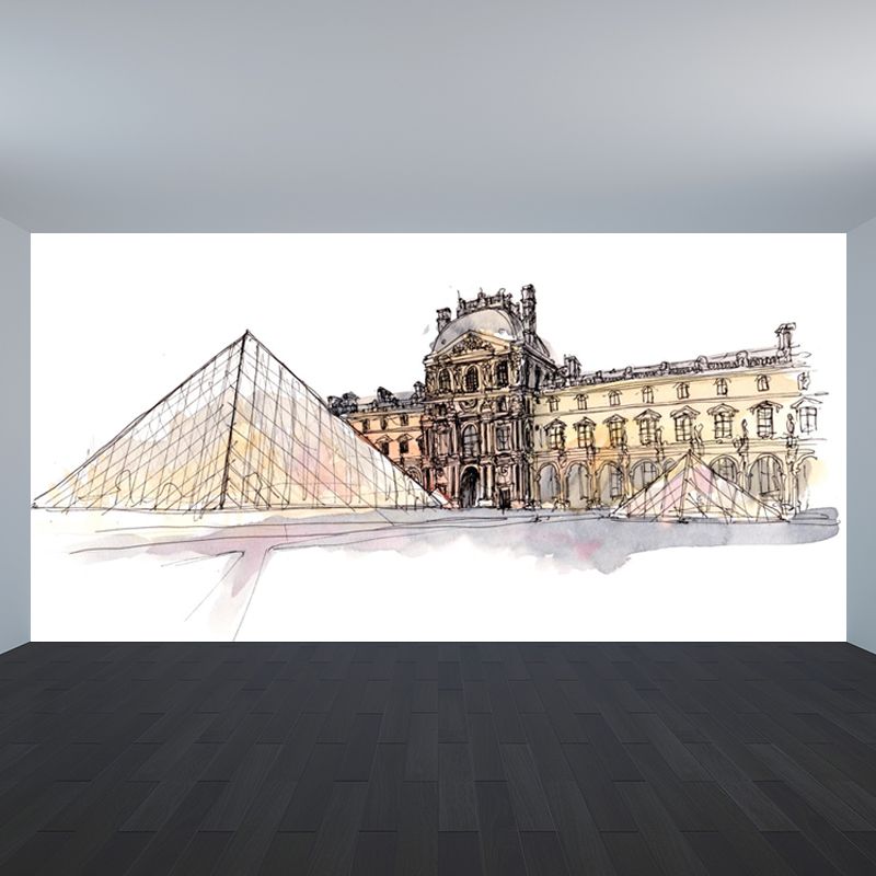 Extra Large Landmark Spot Mural Light Color Non-Woven Wall Art for Interior Decor