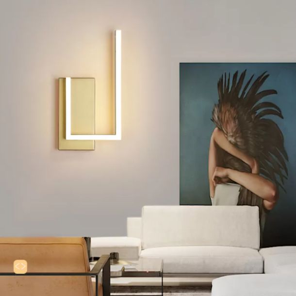 Lámparas de pared de metal de luz lineal de estilo minimalista moderno para sala de estar