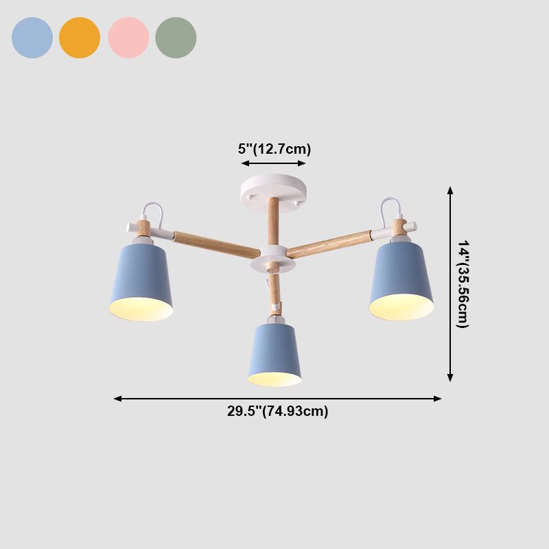 Minimalist Macaron Hanging Light Metal Hanging Chandelier for Sitting Room