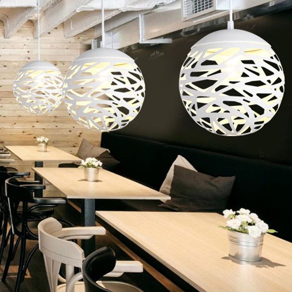 Luz de colgante colgante global estilo minimalista de metal blanco accesorio de iluminación colgante