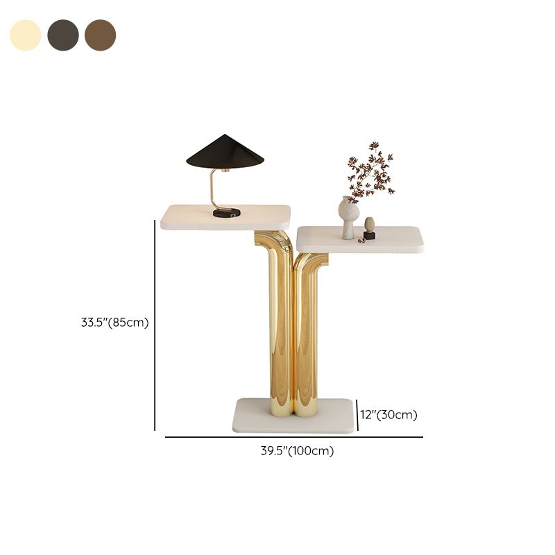 Rectangle Contemporary Console Table Stone Console Sofa Table for Hall