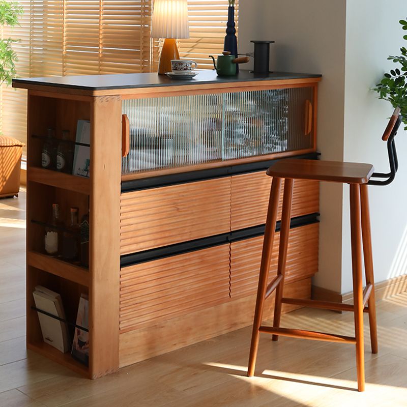 Modern Faux Marble Bar Dining Table Rectangle Bar Table for Kitchen