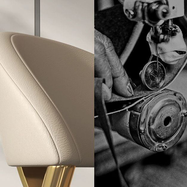 Glam Upholstered Dining Chairs Faux Leather Kitchen Dining Chair