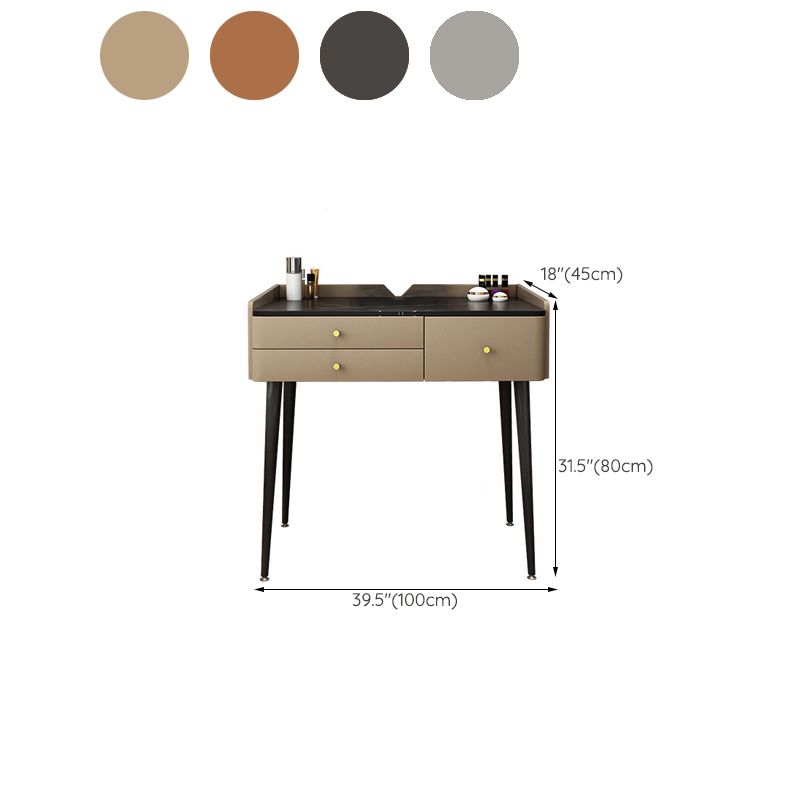 17.32" Wide Vanity Table with 3 Storage Drawers Stone Makeup Table