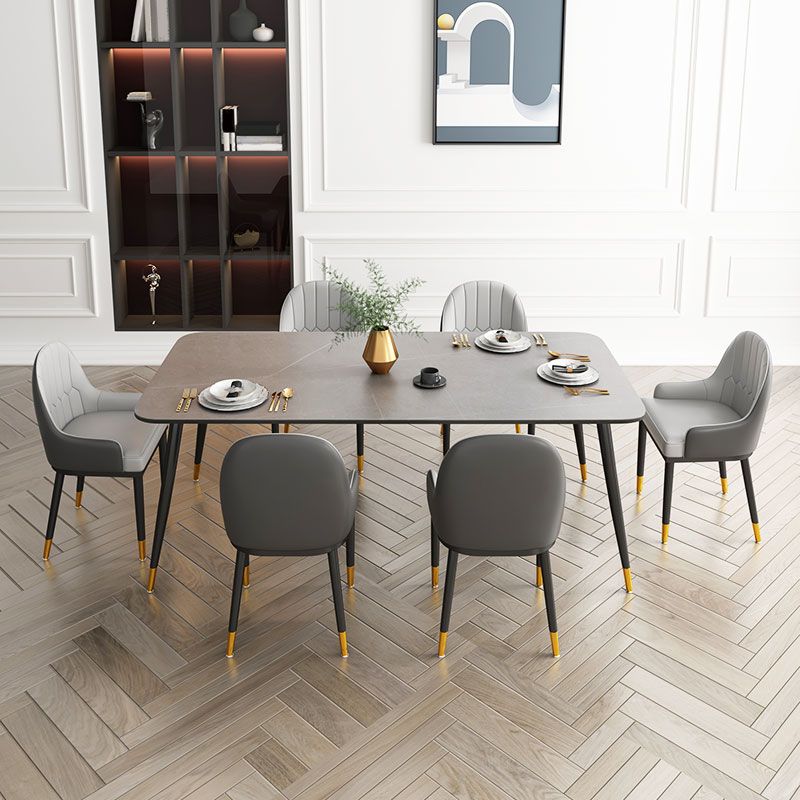 Sintered Stone Dining Table Traditional Luxury 4 Legs Dining Table