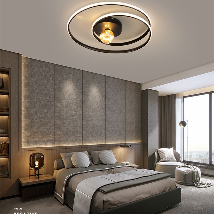 Modern Creative LED Ceiling Light Aluminium Linear Ceiling Fixture with Silica Gel Shade