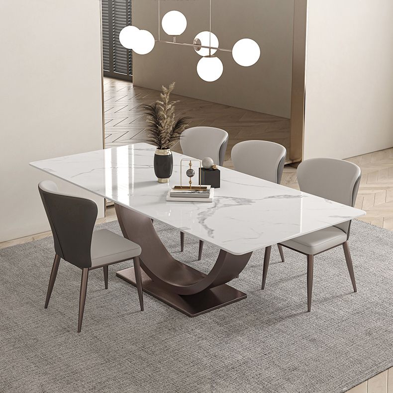 Modern Rectangle Sintered Stone Dining Table Set 1/2/4/5/7 Pieces Dining Set