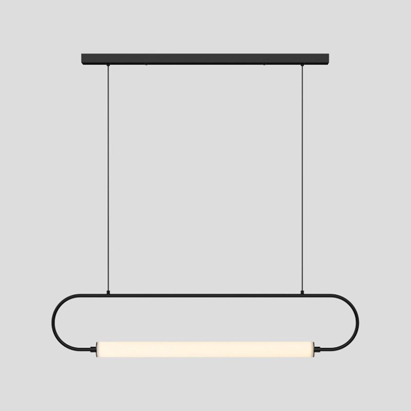 Lineal colgante isla luz contemporánea lámpara de lámpara de metal lámpara para comedor