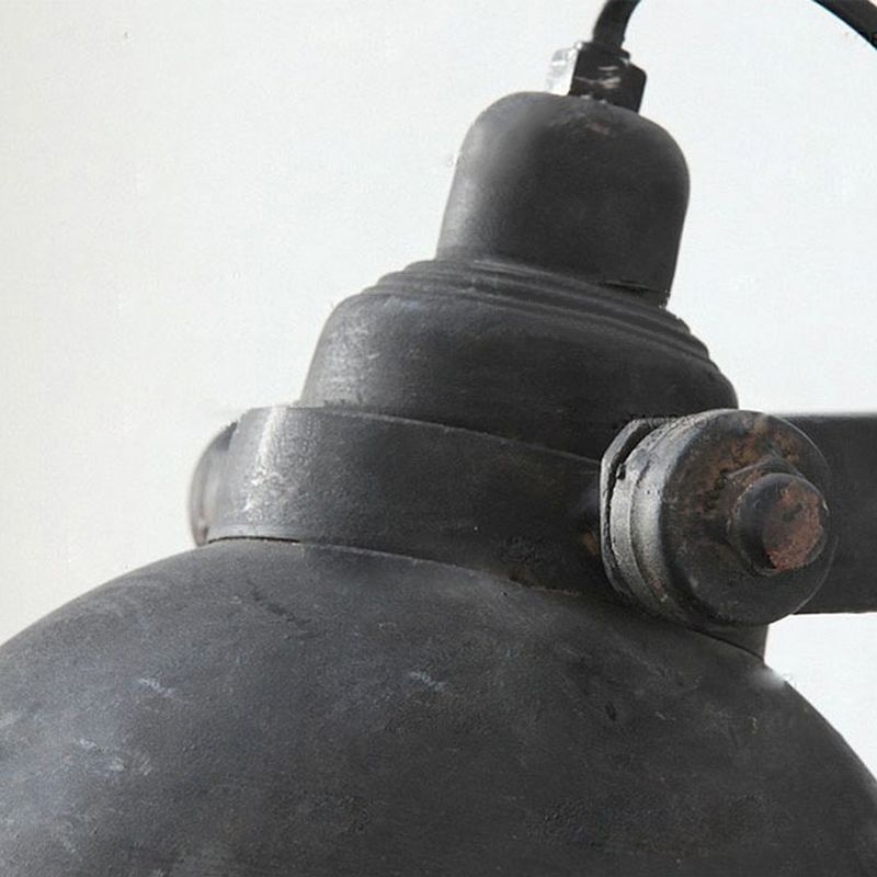 Luci di applique a cupola industriale Metal 1 Light Fun a monte della parete leggera in nero