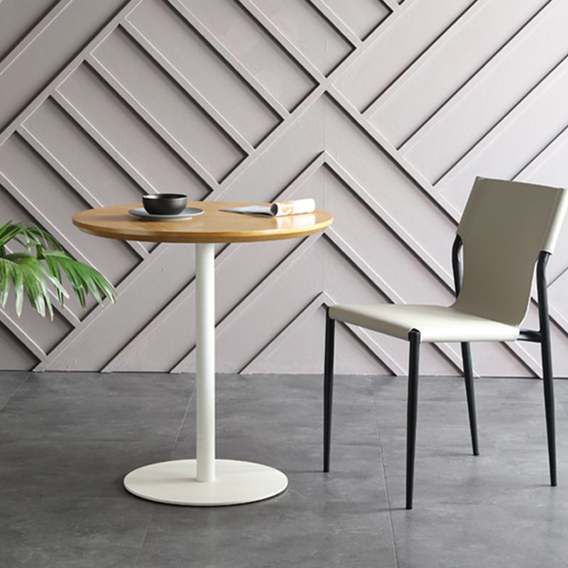Table à manger avec plateau en bois Table à manger ronde moderne avec base en métal