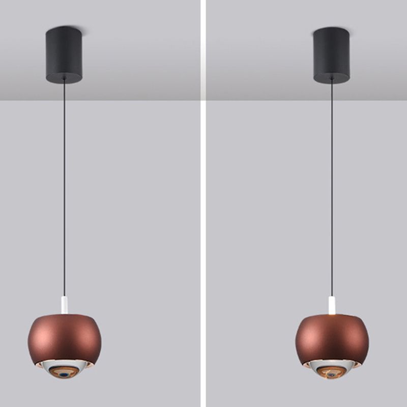 Round Metal Hanging Pendant Light Nordic LED Suspension Pendant Light