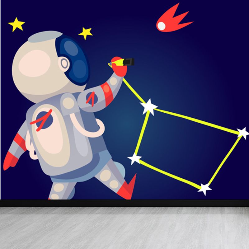 Outer Space Scenery Mural Wallpaper Contemporary Non-Woven Material Wall Covering