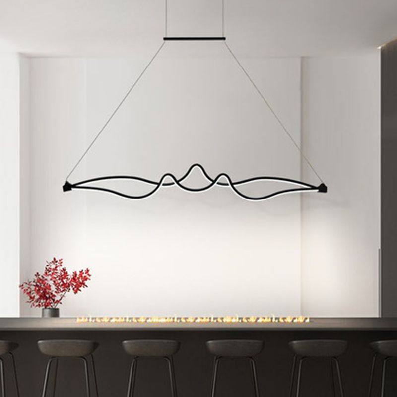 Coffee Twisting Hanging Light Fixture Contemporary LED Acrylic Ceiling Pendant Light