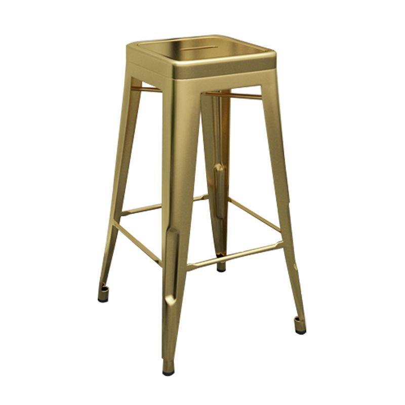 Industrial Iron 30" Barstool Indoor Stackable Tall Stool with Square Seat