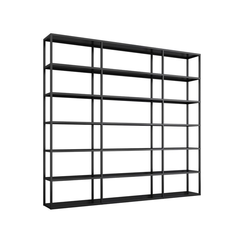 Metal Bookcase Minimalist Book Shelf with Rectangular Shelves