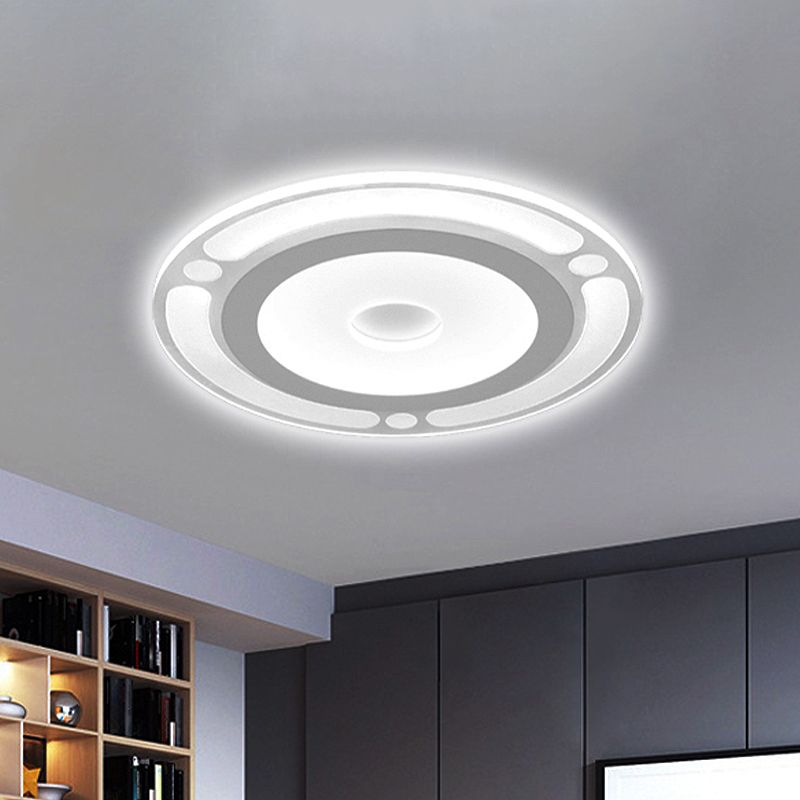 8"/16.5"/20.5" Wide Ring Bedroom Flushmount Acrylic LED Contemporary Ceiling Flush Mount Light in Warm/White Light